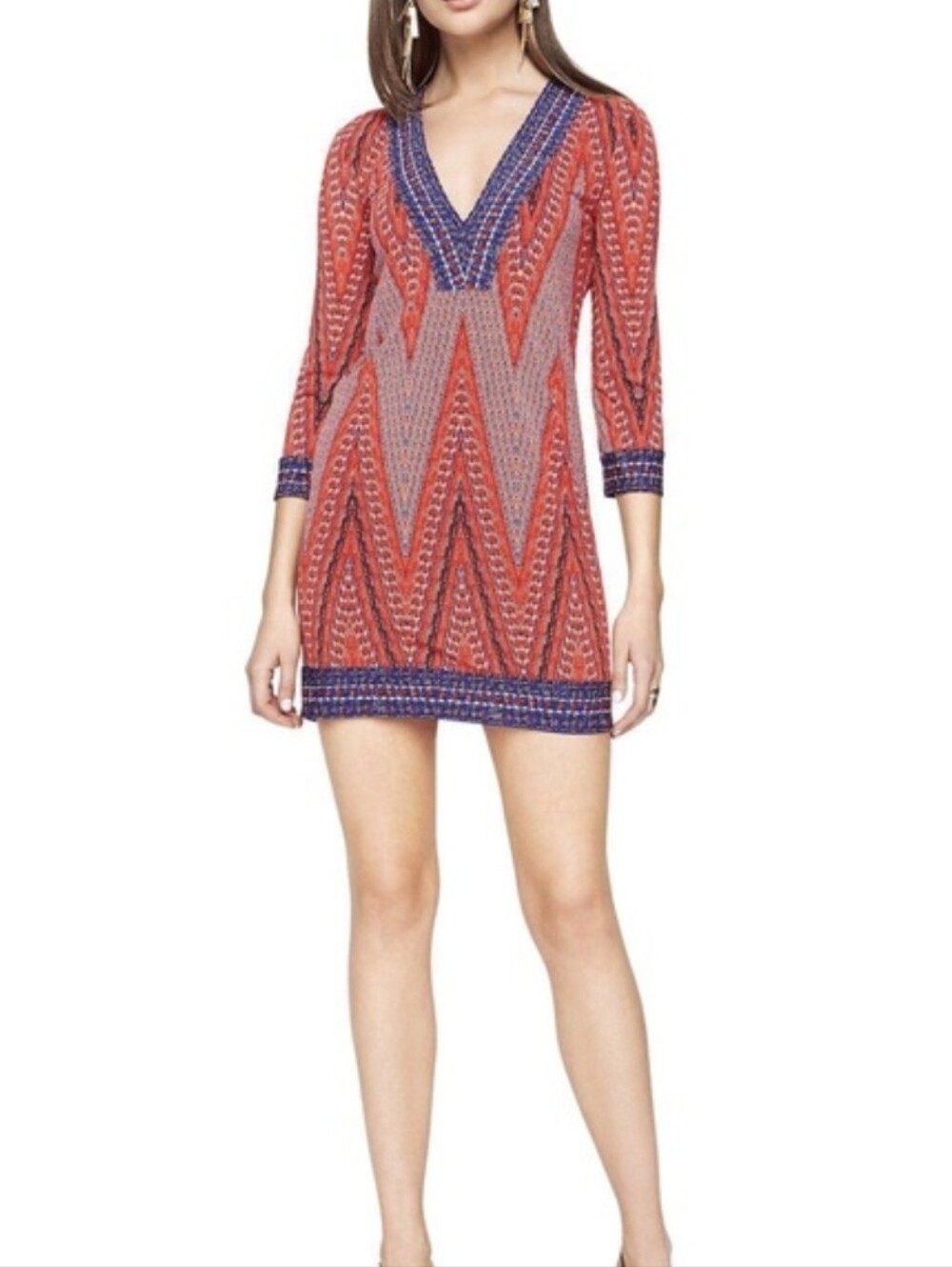 BCBC Max Azria Red White Blue Dress Size XS